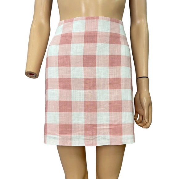 Forever 21 Dresses & Skirts - Forever 21 Gingham Mini Skirt Straight Fit Woven Casual